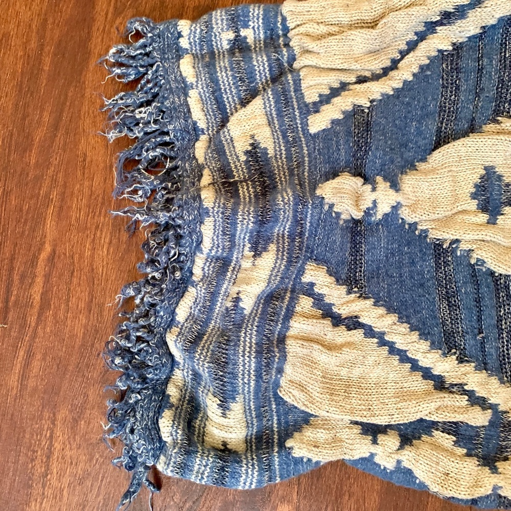 Ralph Lauren Cardigan Wool Linen Southwest Fringe - Picture 8 of 8